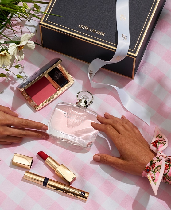 photo of estee lauder makeup, fragrance, skincare