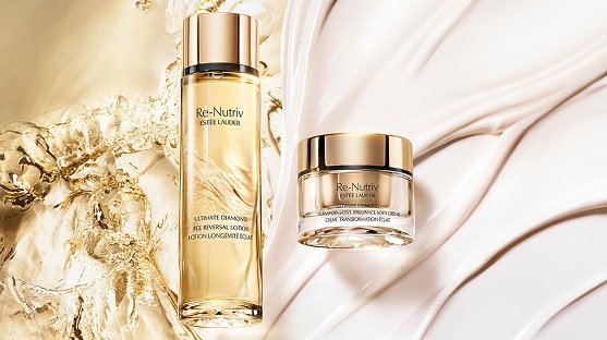 photo of estee lauder luxury skincare re-nutriv products